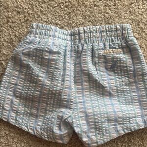 Blue and Green Striped Kids Shorts